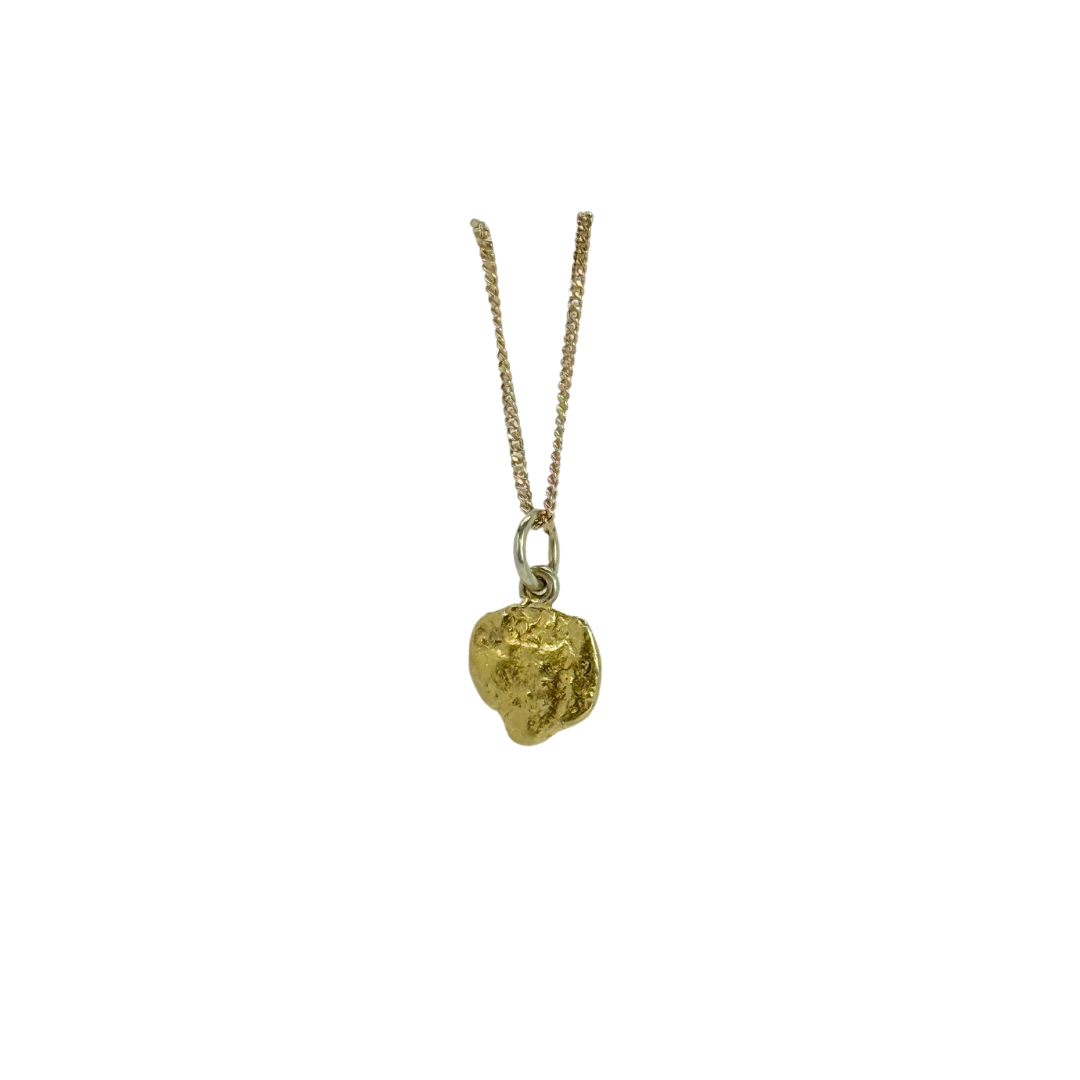 23kt Natural Gold Nugget Mounted Pendant