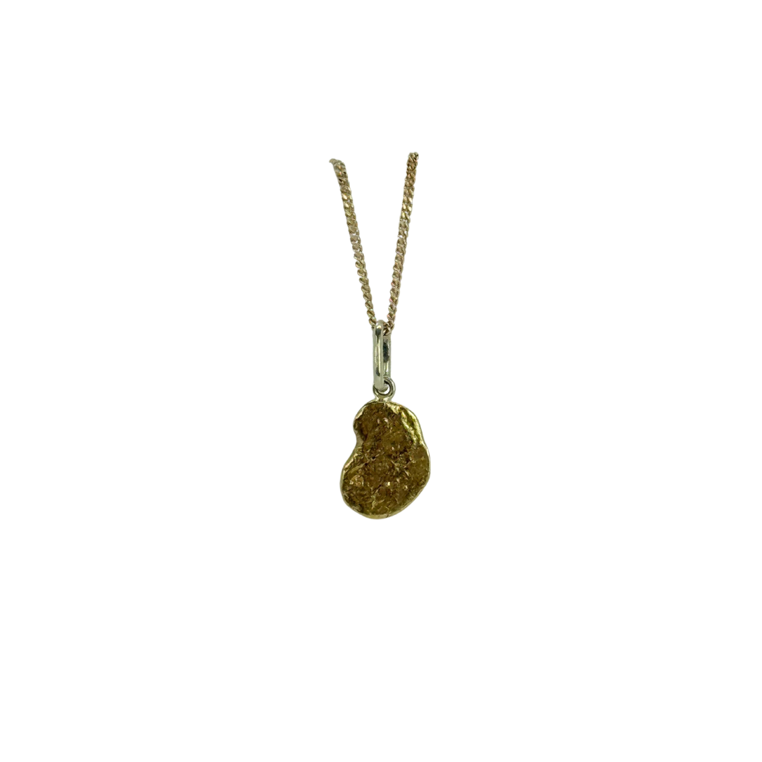 23kt Natural Gold Nugget Mounted Pendant