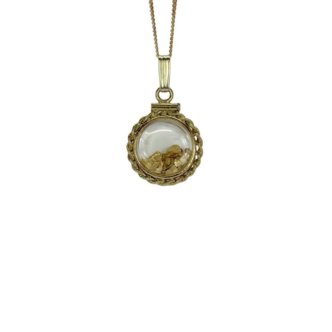 Medium 14kt Gold Rope Bezel Pendant